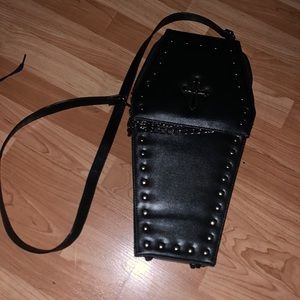 Coffin shaped black bag